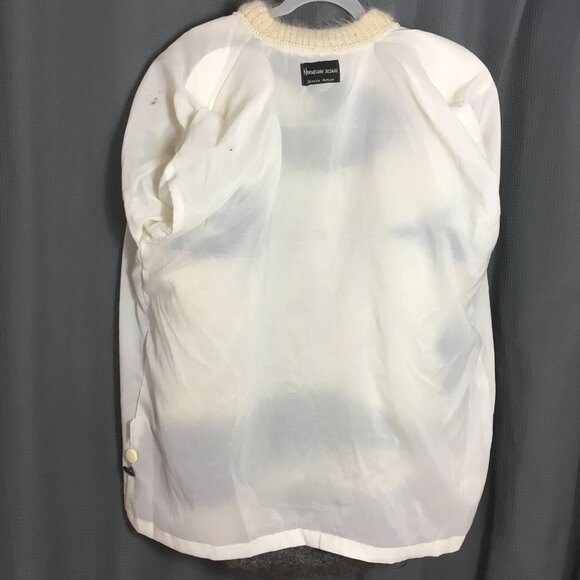 Vintage M L Mohair Wool LINED Handmade Shaggy Cardigan Sweater Mushrooms NORWAY - Picture 10 of 12